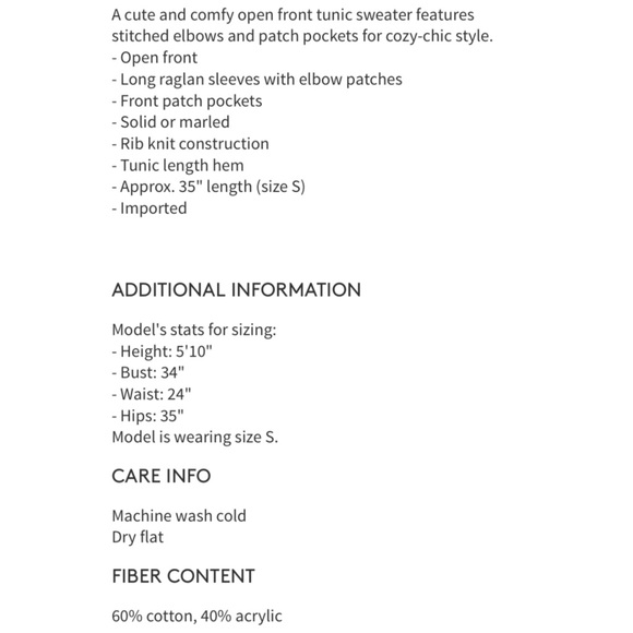 ➖➖hold➖➖open front sweater - Picture 3 of 3